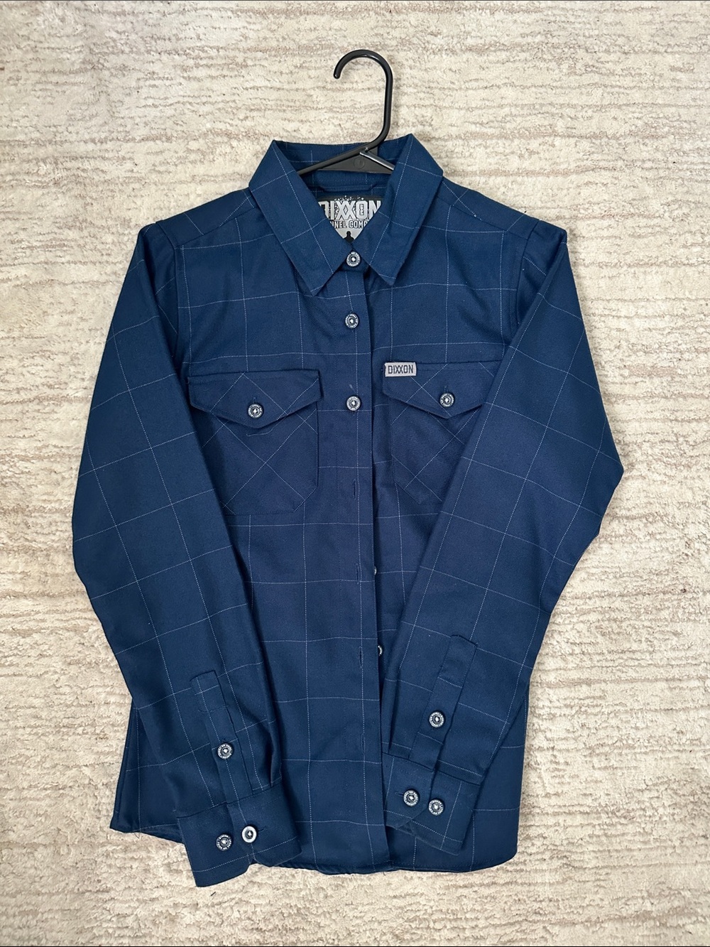 DIXXON  Dark Navy Windowpane Button-Down Shirt